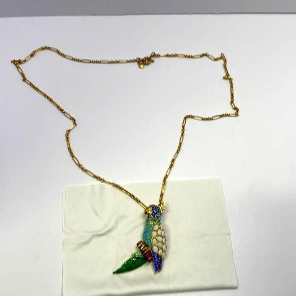 unbranded Jewelry - Vintage Enamel and Crystal parrot pendant necklace